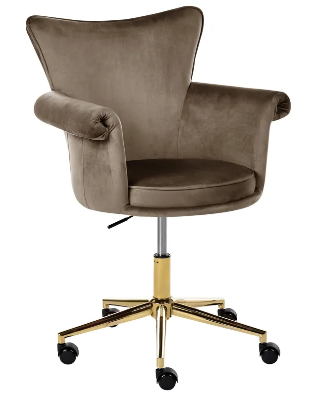 Silla de escritorio VELENCIA Terciopelo Marrón - Oficina