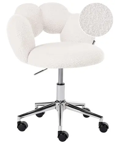 Desk Chair WHIZZY Boucle White - Home Office