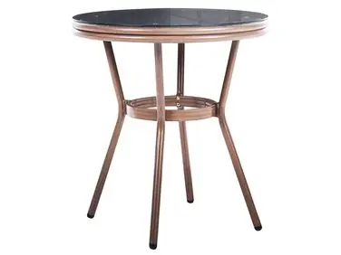Bistro Table RIFREDDO 70 cm 70 cm Tempered Glass Grey - Garden & Balcony