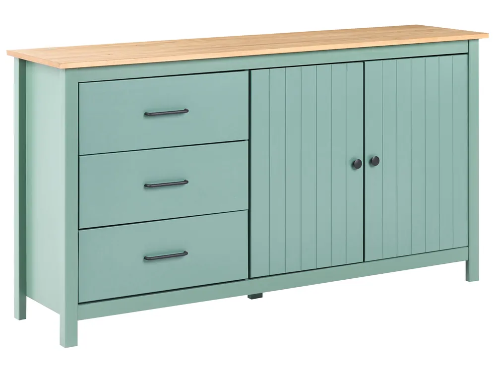 Aparador de 2 puertas LEONORA Madera de pino Verde - Sala de estar