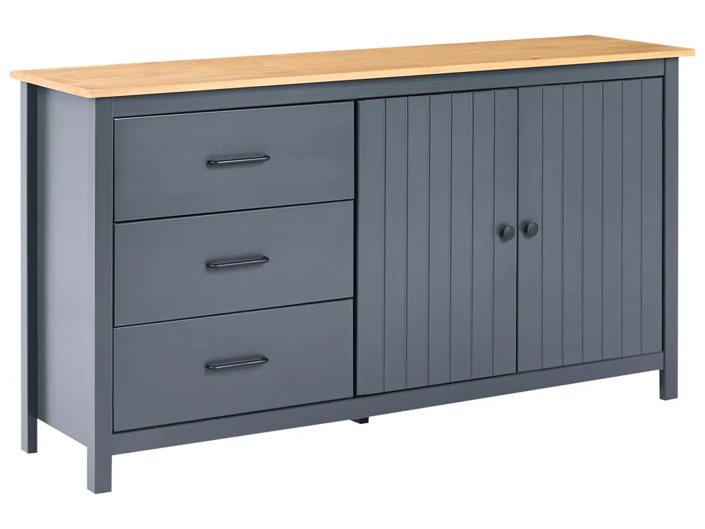 Aparador de 2 puertas LEONORA Madera de pino Azul oscuro - Sala de estar
