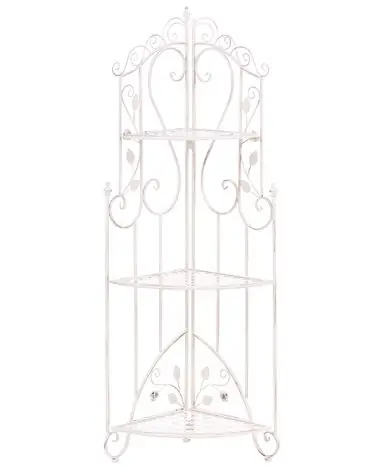 3 Tier Shelving Unit TEQUENDAMA Metal White Folding - Bathroom