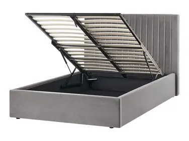 Ottoman Bed VION Velvet Grey 120 x 200 cm (EU Small Double) - Bedroom