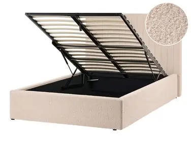 Ottoman Bed VION Boucle Beige 120 x 200 cm (EU Small Double) - Bedroom