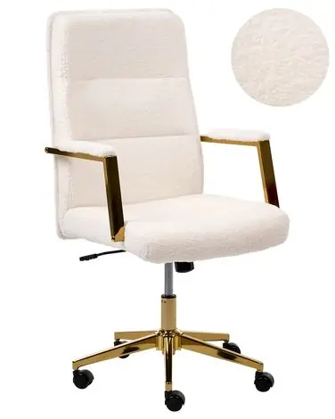 Silla ejecutiva DEMURE Bouclé Blanco crema - Oficina