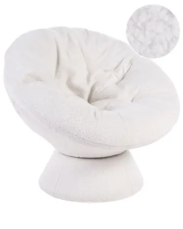Swivel Armchair RINGSTED Boucle Off-White