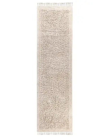 Alfombra BITLIS Beige claro 80 x 300 cm Algodón - Accesorios decorativos