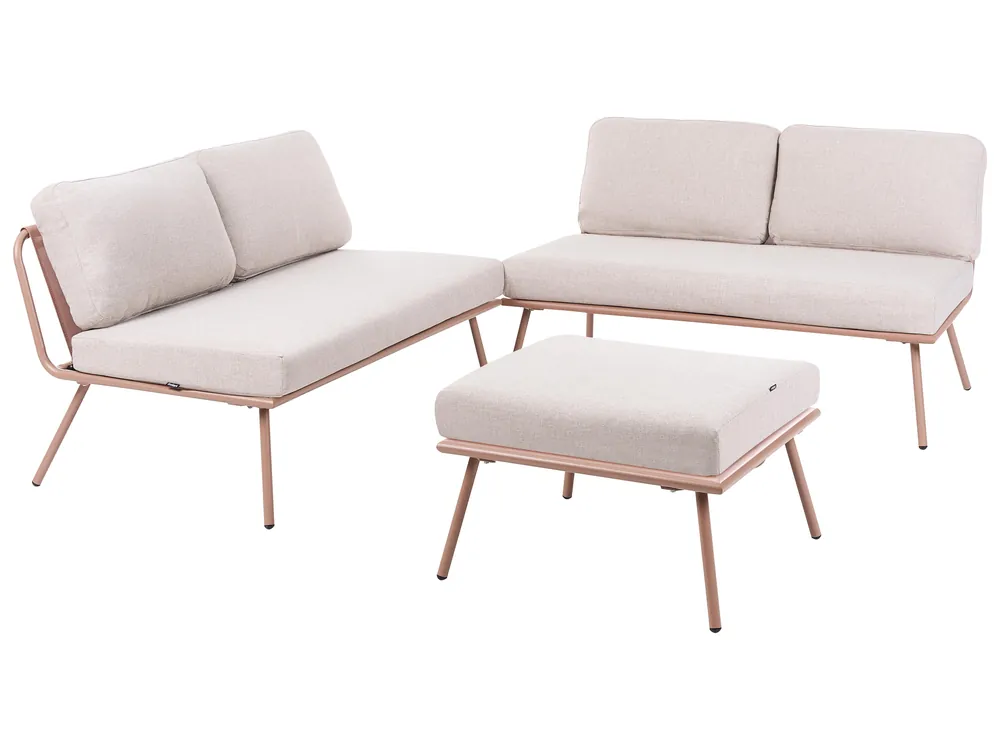 Garden Corner Sofa with Table 4 Seater CACCAMO Beige - Garden & Balcony