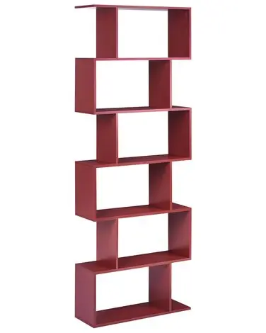 6 Tier Bookcase VALDOSA 190 cm Burgundy - Living Room