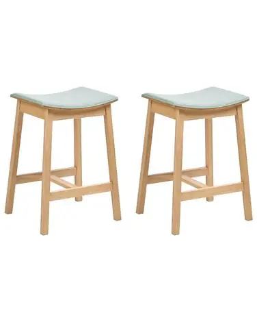 Conjunto de 2 sillas de bar DIXON Madera Marrón claro/Menta - Comedor