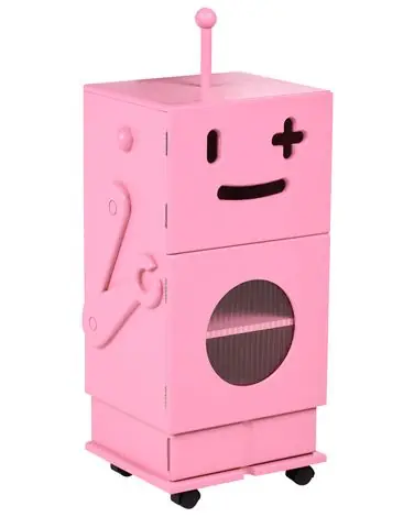 Armario EDGAR 89 cm Rosa con ruedas - Sala de estar