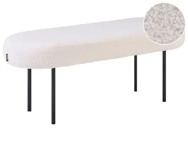 Upholstered Bench WOLFEBORO Boucle Off-White