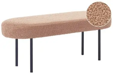 Upholstered Bench WOLFEBORO Boucle Light Brown - Bedroom
