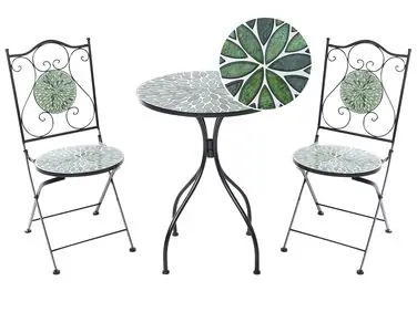 Bistro Set CIVATE Metal Black - Garden & Balcony