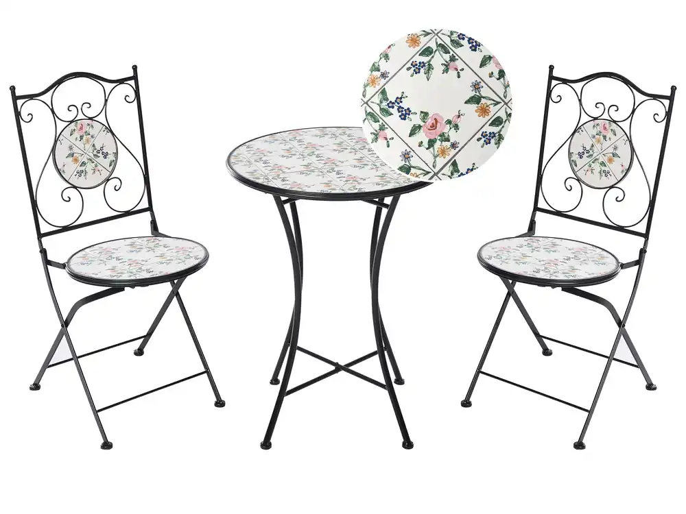 Bistro Set COLLIO Metal Black - Garden & Balcony