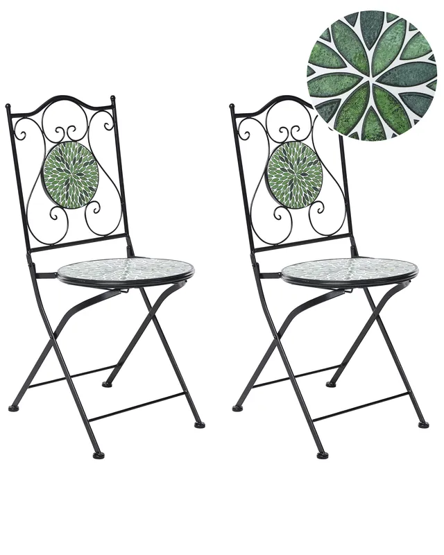 Conjunto de 2 sillas de jardín CIVATE Metal Negro - Jardín y balcón