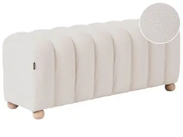 Upholstered Bench IDYLLWILD Boucle Off-White