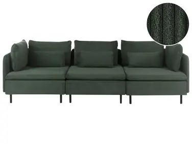 Sofá modular 3 plazas EGERIS Verde oscuro Pana - Sala de estar