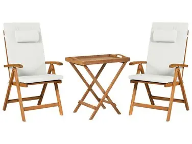 Bistro Set JAVA PREMIUIM Acacia Wood Off-White