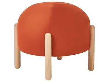 Taburete HELEN Terciopelo Naranja - Sala de estar
