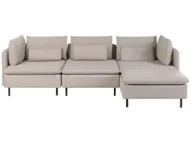 Sofá modular esquinero 3 plazas EGERIS Tela Beige Izquierda - Sala de estar