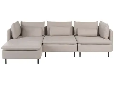 Sofá modular esquinero 3 plazas EGERIS Tela Beige Derecha - Sala de estar