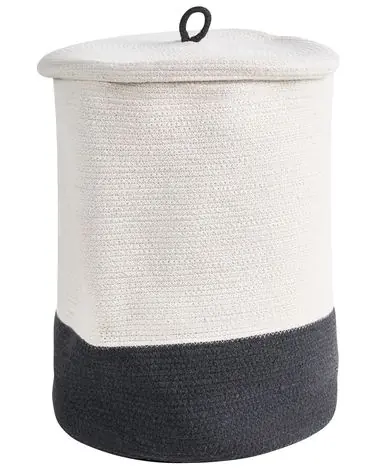 Basket SILOPI Cotton White/ Dark Grey - Home Accessories