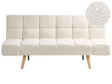 Sofa Bed 2 Seater INGARO Boucle Off-White