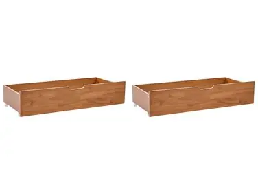 Set of 2 Bed Storage Drawers EPANEY Brown - Bedroom