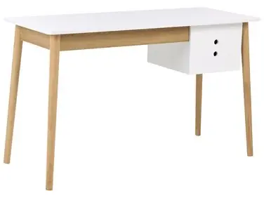 Home Office Desk FENESTRA Light Brown/ White 120 cm 50 cm