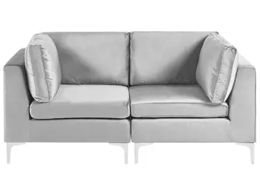 Sofá modular 2 plazas EVJA Gris Terciopelo - Sala de estar