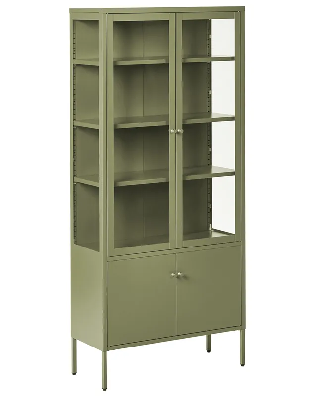 Vitrina OXTED Metal 80 cm Verde - Sala de estar