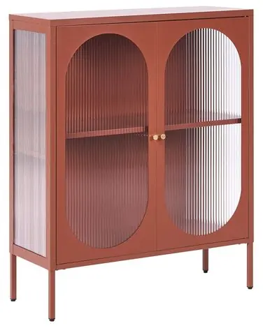Aparador vitrina SARRE Metal 90 cm Marrón dorado - Sala de estar