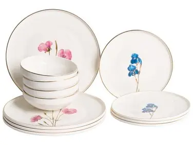 Vajilla de 12 piezas HYSSOP Porcelana Blanco - Accesorios decorativos