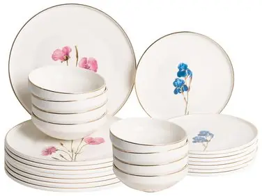Vajilla de 24 piezas HYSSOP Porcelana Blanco - Accesorios decorativos