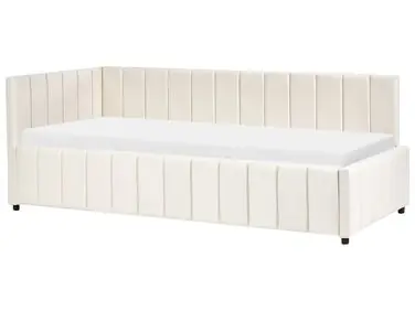Sofá cama Terciopelo LISIEUX 90 x 200 cm Blanco crema - Dormitorio