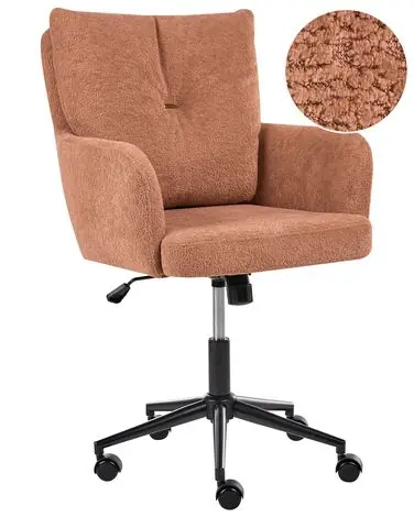 Desk Chair ALPINE Fabric Golden Brown - Home Office