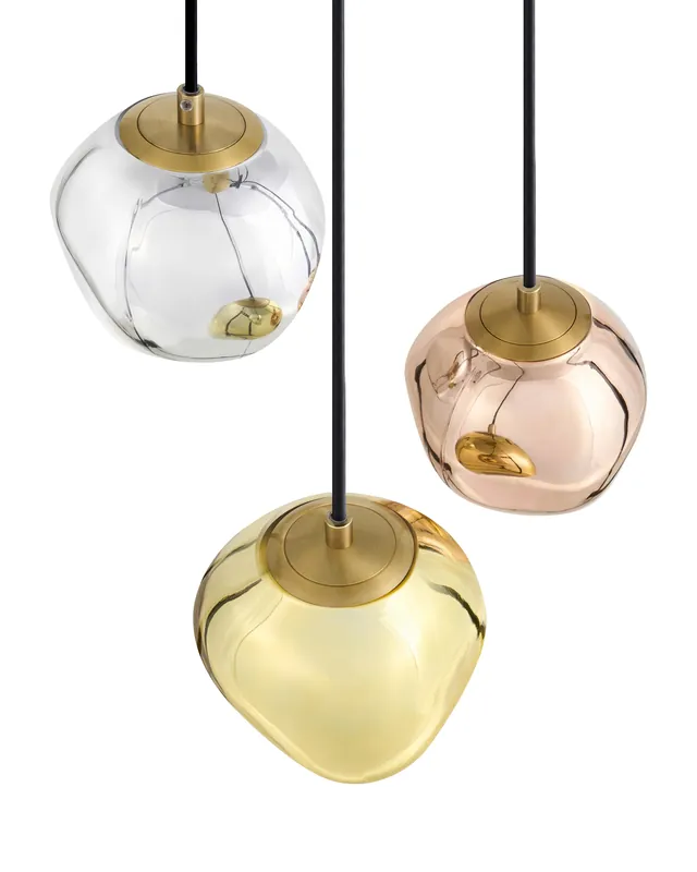 3 Light Pendant Lamp TSHUAPA Glass Multicolour - Home Accessories