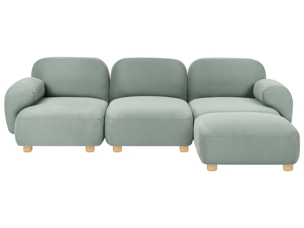 Sofá modular 3 plazas AMLI Verde claro Tela con otomana - Sala de estar