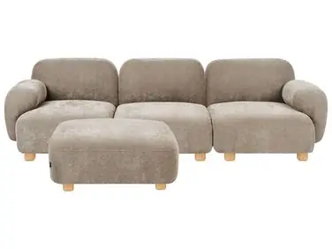 Sofá modular 3 plazas AMLI Beige Tela con otomana - Sala de estar