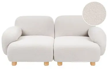 Sofá modular 2 plazas AMLI Blanco crema Bouclé - Sala de estar
