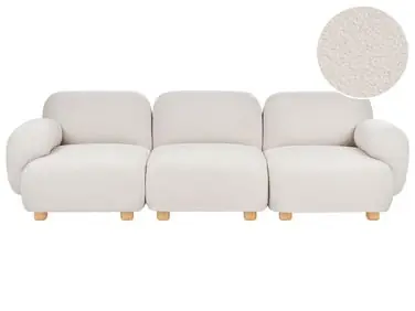 Sofá modular 3 plazas AMLI Blanco crema Bouclé - Sala de estar