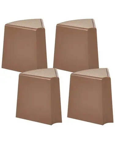 Set of 4 Garden Stools EVROS Brown - Garden & Balcony