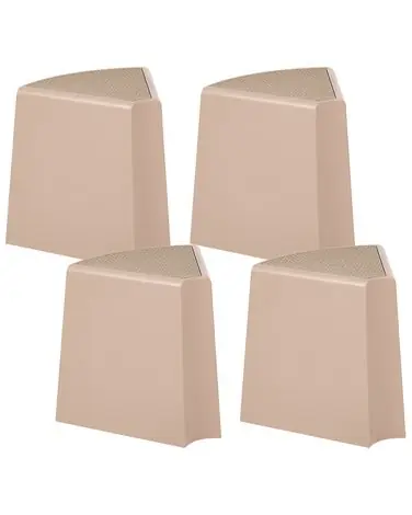 Set of 4 Garden Stools EVROS Beige - Garden & Balcony