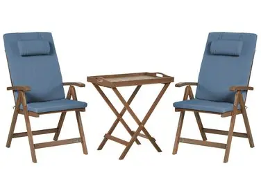 Bistro Set AMANTEA PREMIUM Acacia Wood Blue - Garden & Balcony