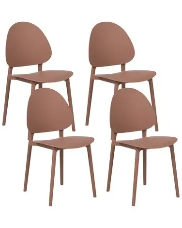 Set of 4 Garden Chairs CEARA Brown - Garden & Balcony