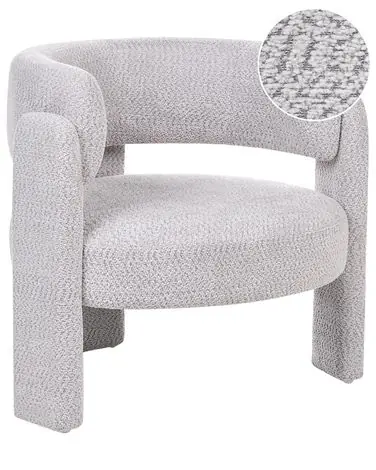 Armchair BUREA Chenille Light Grey - Living Room