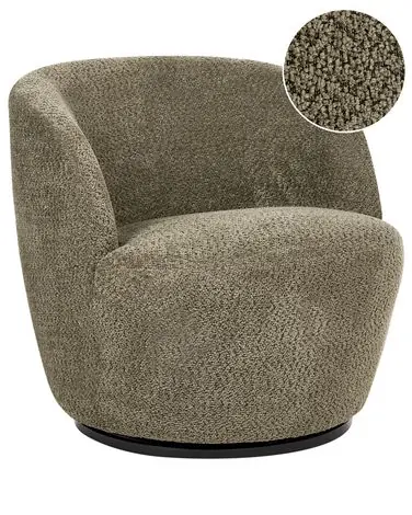 Swivel Armchair KUOLPA Chenille Dark Green - Living Room