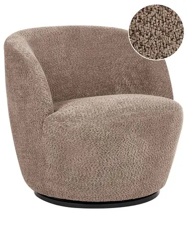 Swivel Armchair KUOLPA Chenille Taupe - Living Room