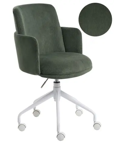 Silla de oficina DRYDEN Pana Verde oscuro